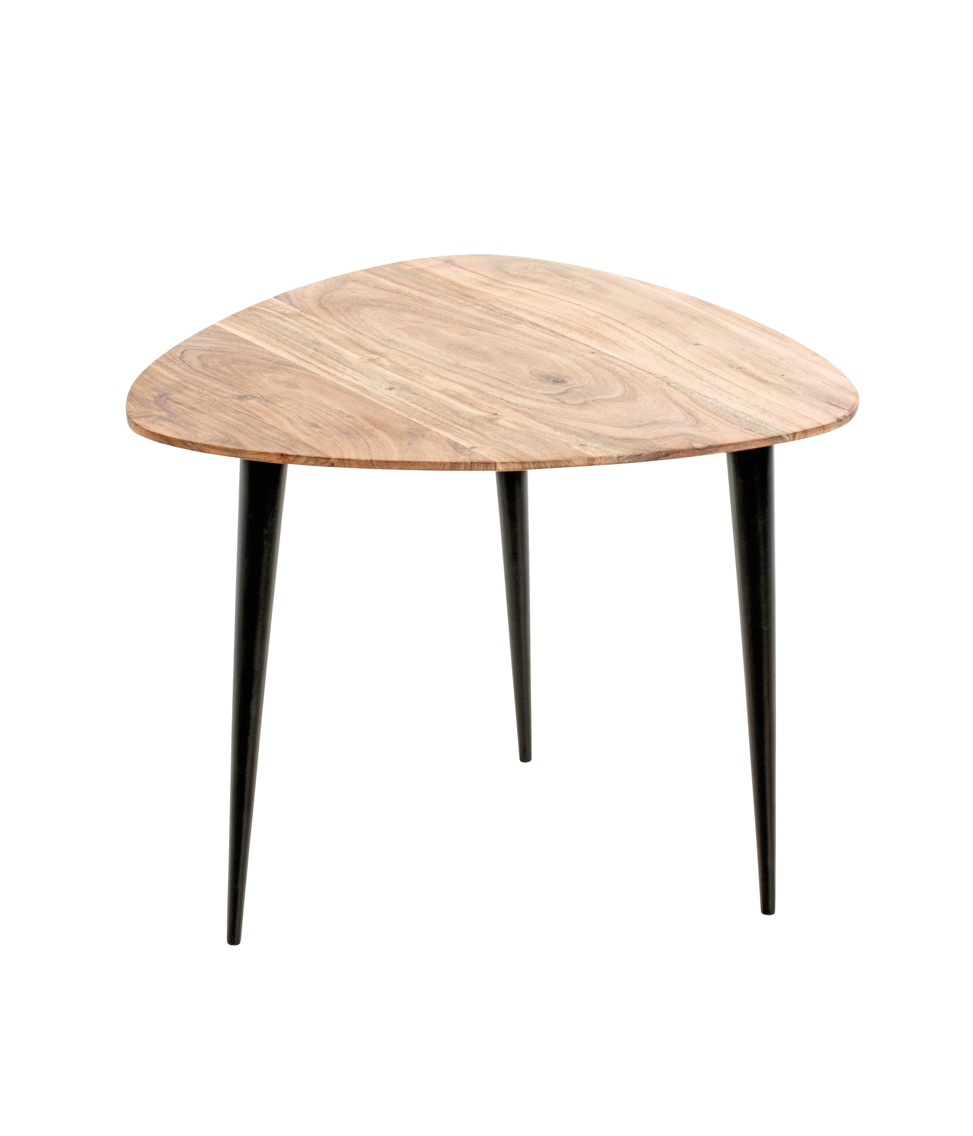 Beistelltisch KALKUTTA Ø 55 cm Akazie Massivholz/schwarz