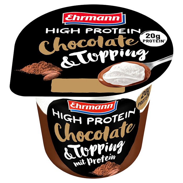 EHRMANN High Protein Pudding mit Topping 200 g, Chocolate