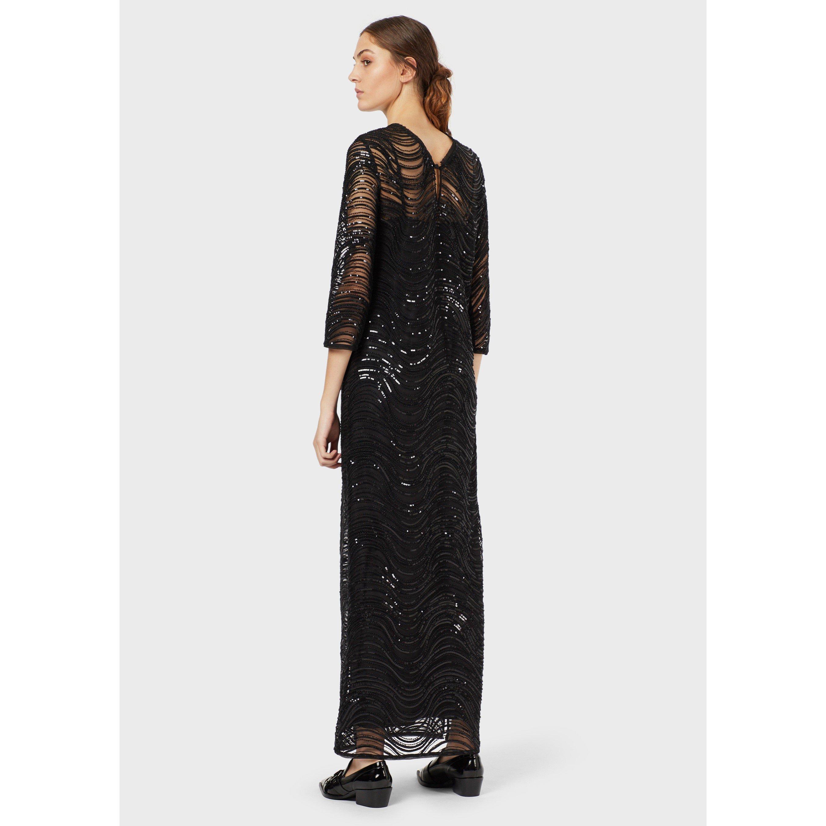 Emporio Armani Lace Textured Maxi Dress