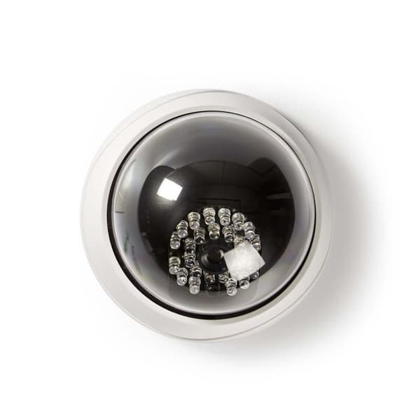 Dummy Security Camera | Kuppel | Batteri drevet | Innendørs | Hvit