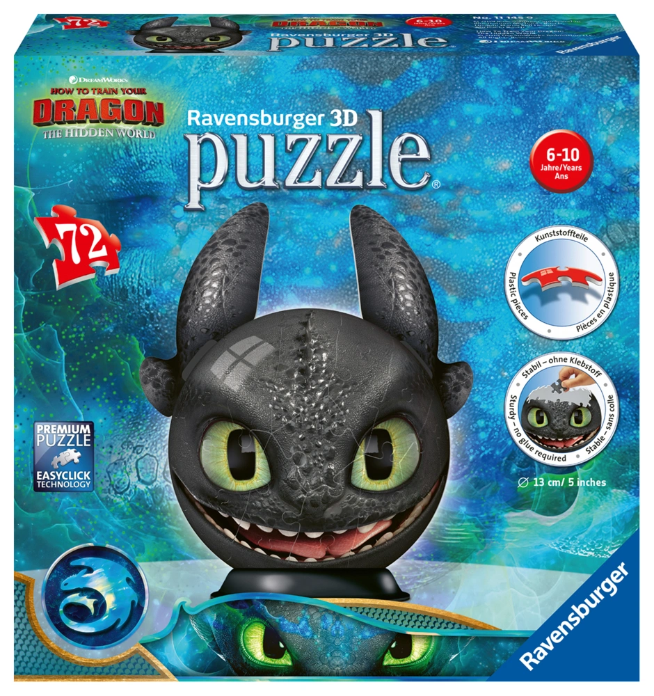3D-Puzzle DRAGONS 3 – OHNEZAHN MIT OHREN 72-teilig
