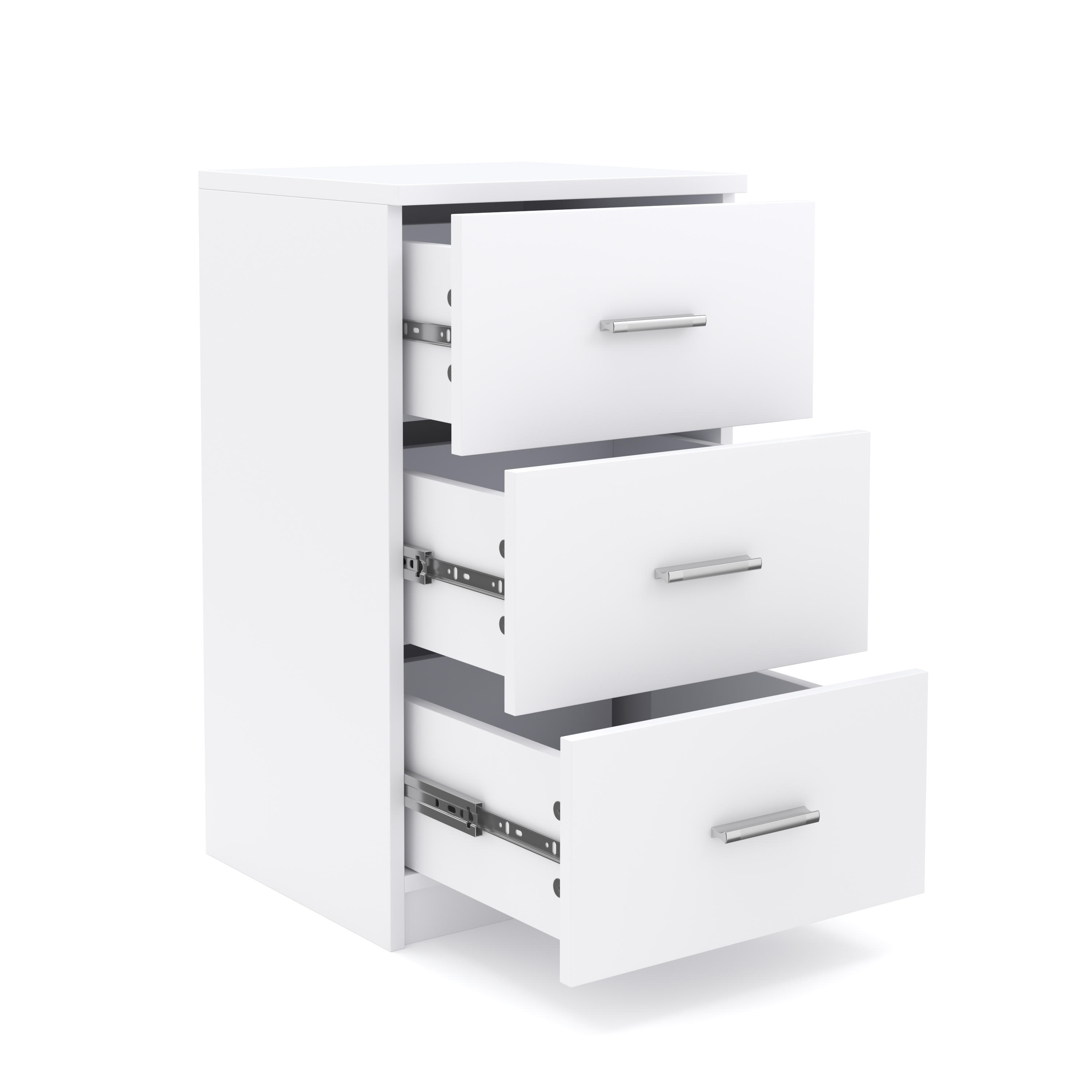 Nachttisch FORTE mit 3 Schubladen weiss