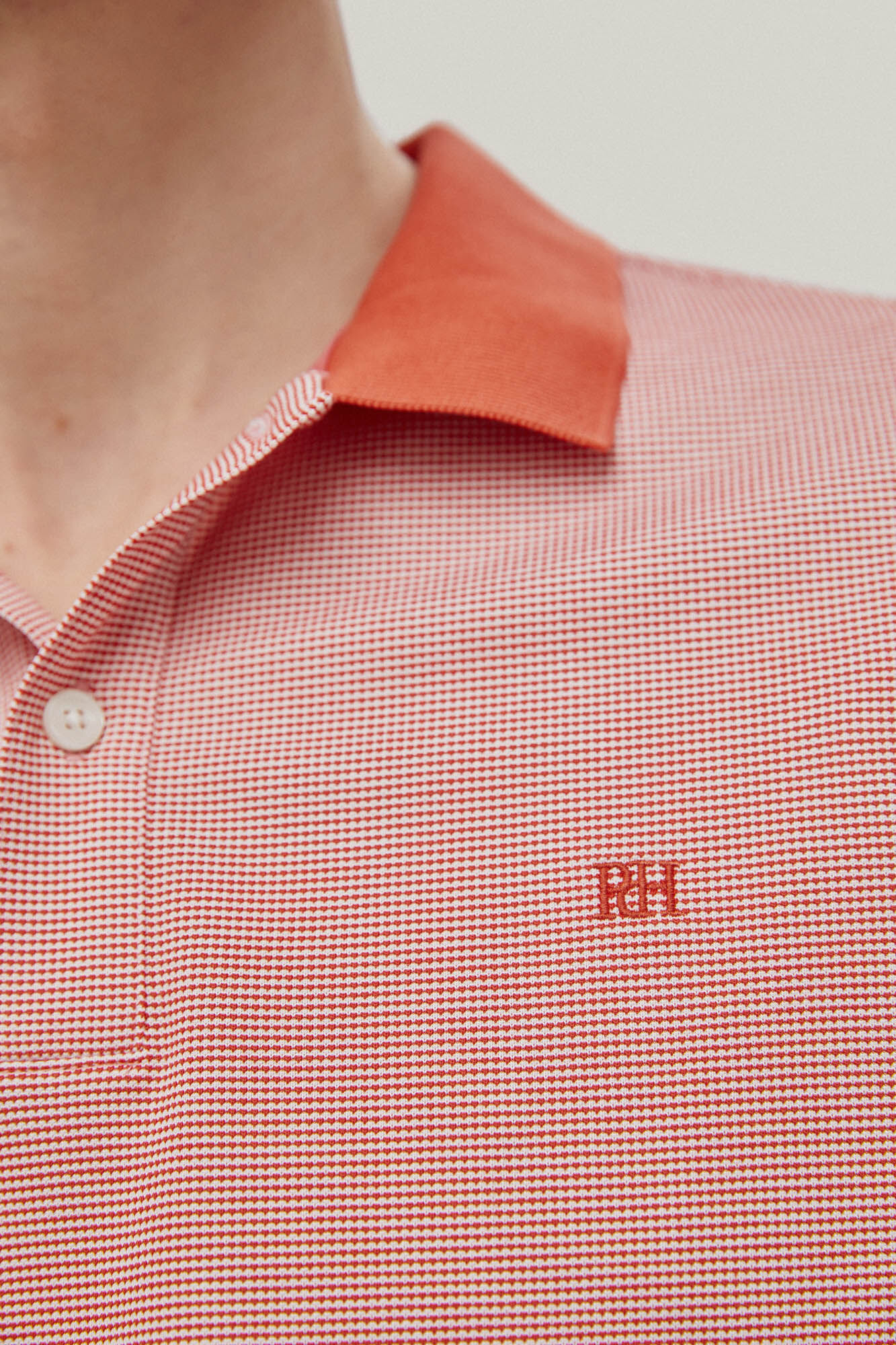 Polo estrutura jacquard - Coral