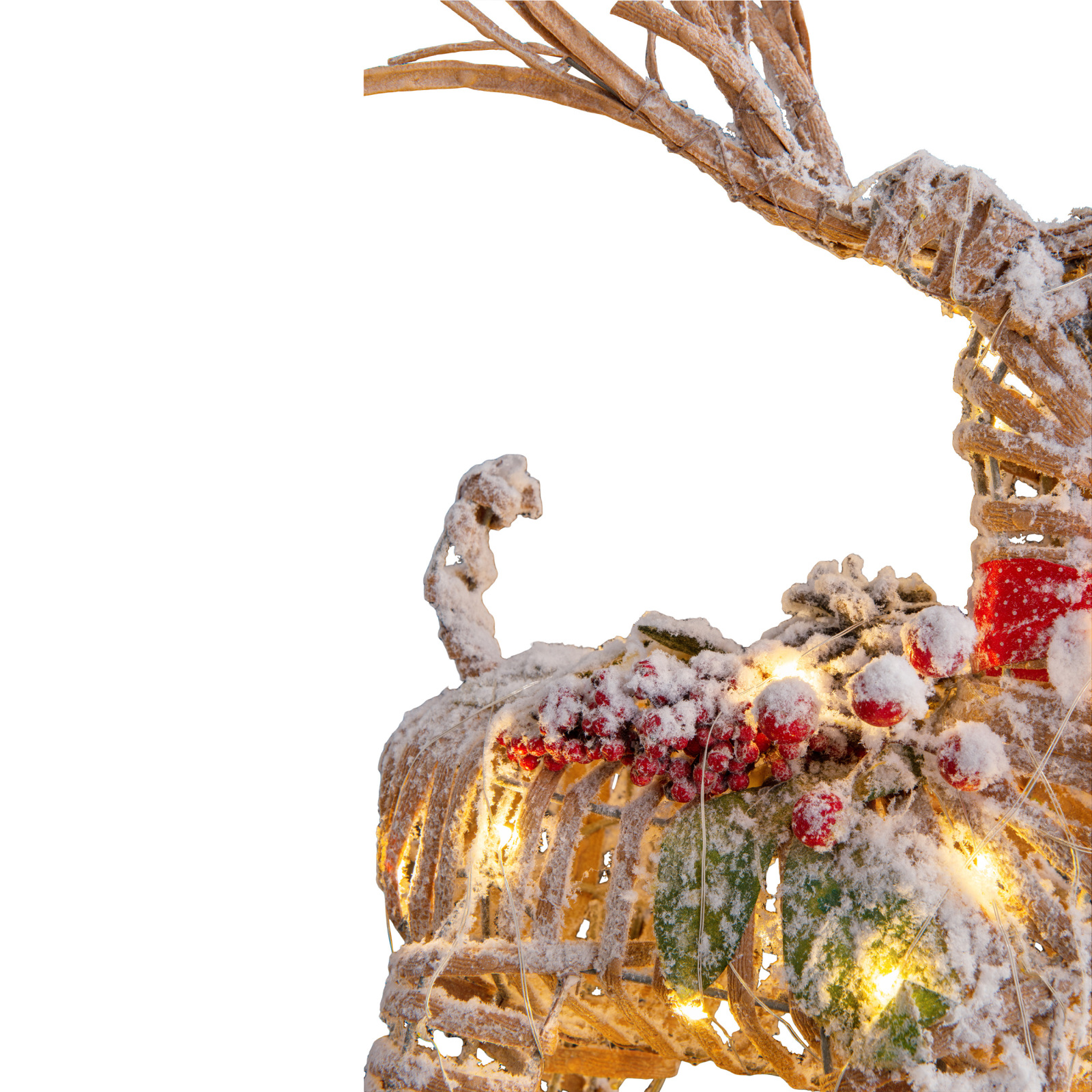 LED-Weihnachtsdeko RENTIER - naturfarben - mit Timer