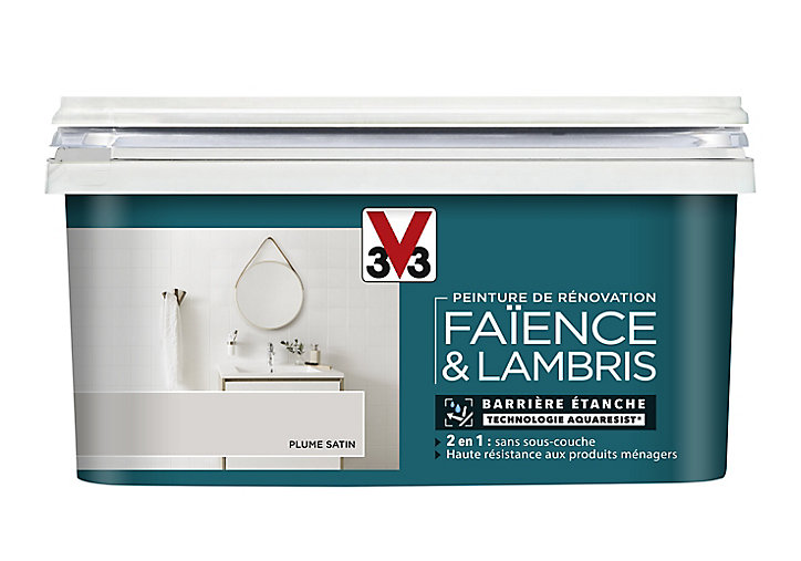 Peinture de rénovation faïence et lambris V33 plume satin 2L