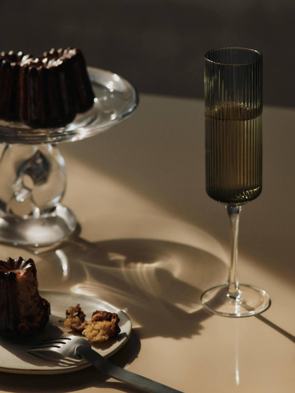 Ferm Living Ripple champagneglazen Flutes set van 2 Clear