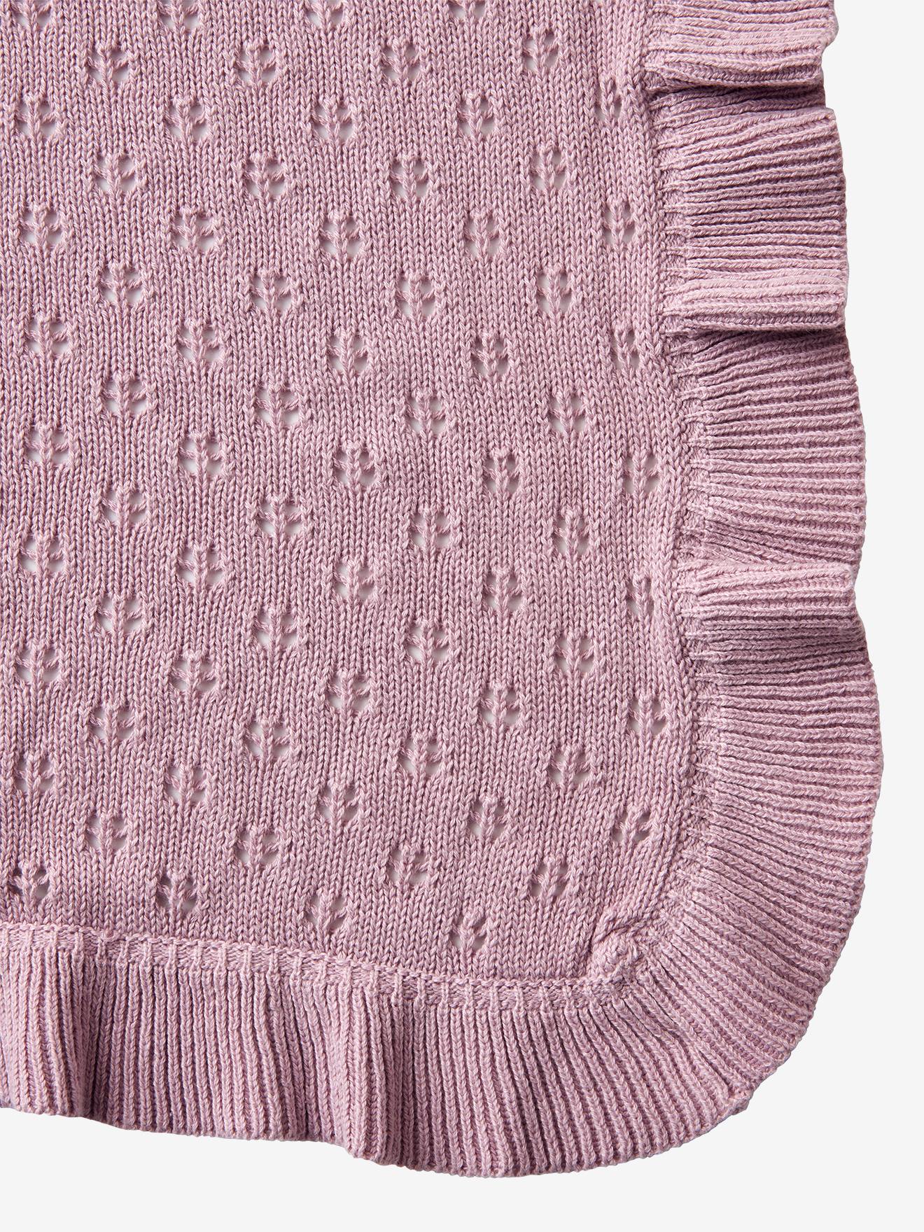 Manta de bebê Sweet Provence em ponto vazado, violeta médio, lisa