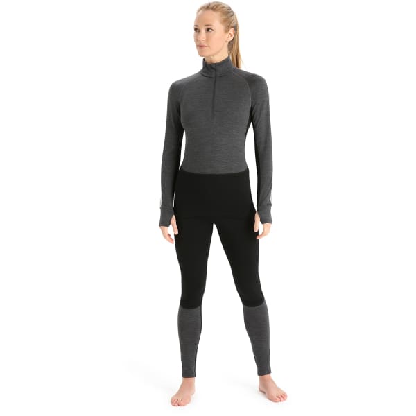 T-shirt thermique ICEBREAKER W ZONEKNIT 260 LS HALF ZIP JET JET HTHR/BLK/METRO H/CB