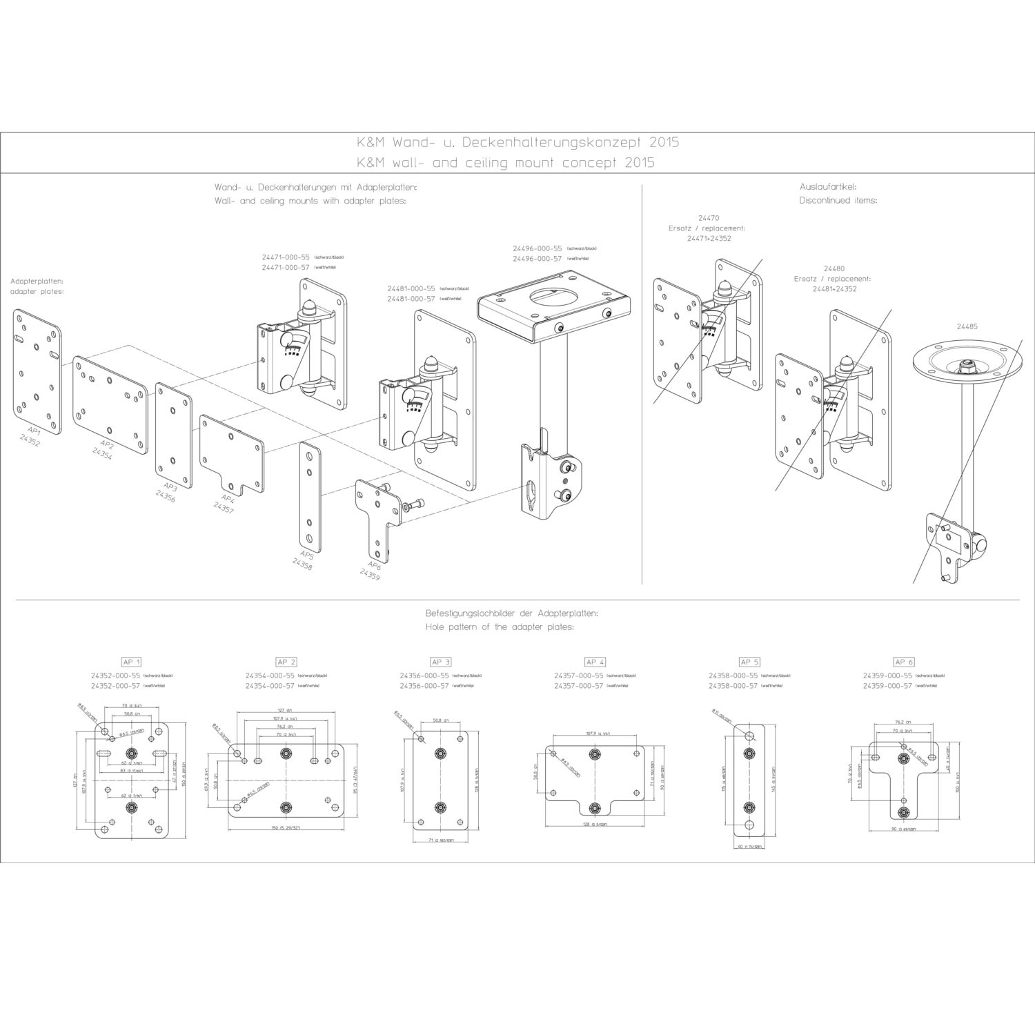 Konig & Meyer 24352 Adapter Panel 1 zwart