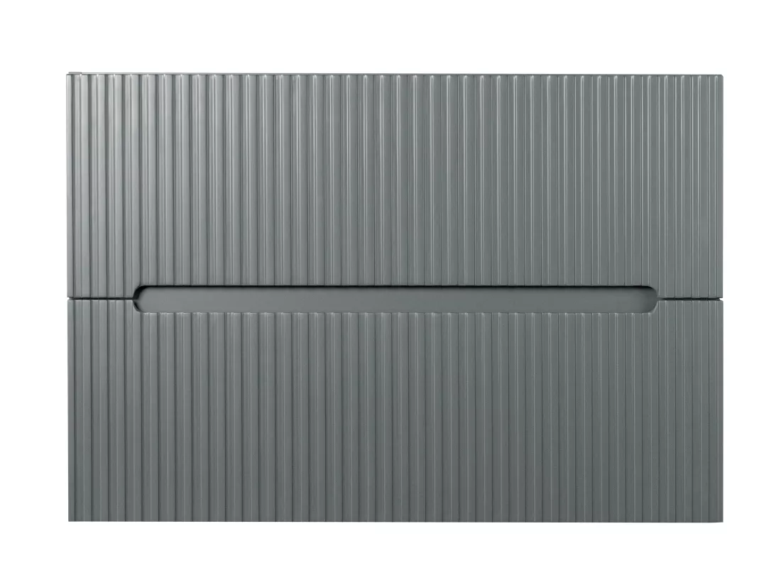 Meuble sous vasque suspendu strié gris - 80 cm - PAVANI