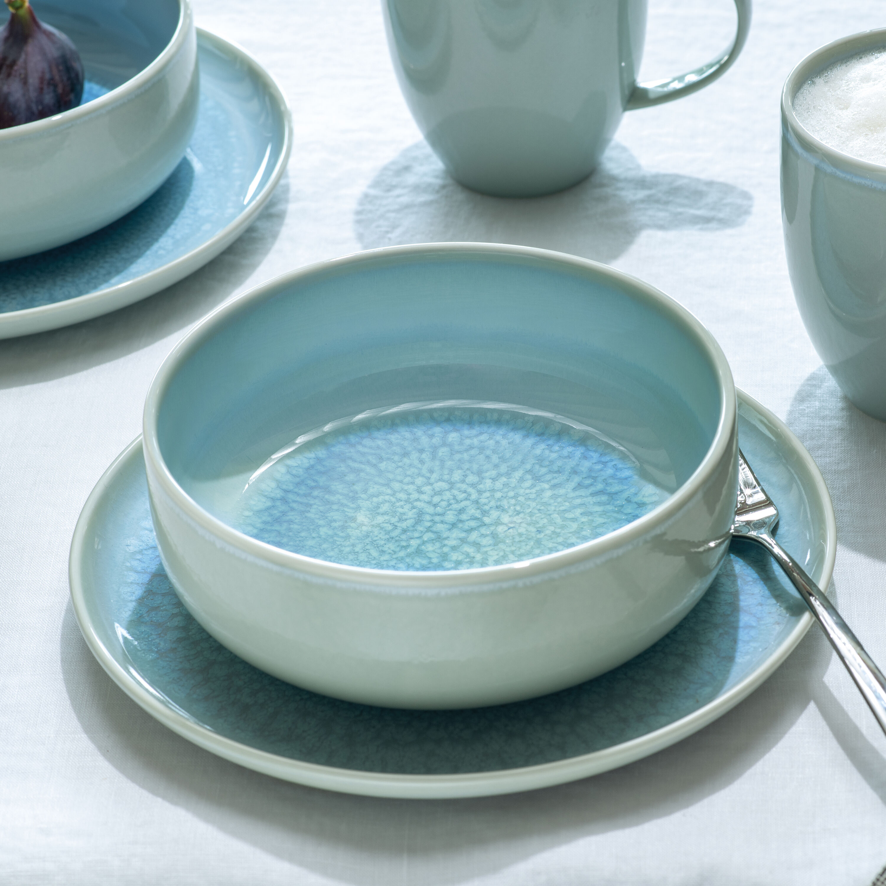 Crafted Appetizer and dessert plate Blue, 8.3'', Premium Porcelain