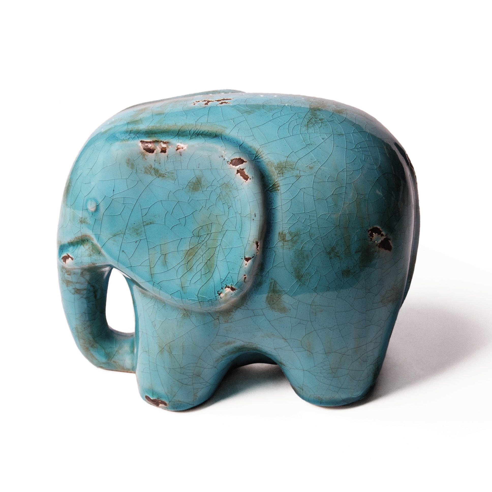 Elefant 'Chinois', blau, L 17 cm, B 11,5 cm, H 13 cm von fischer's lagerhaus