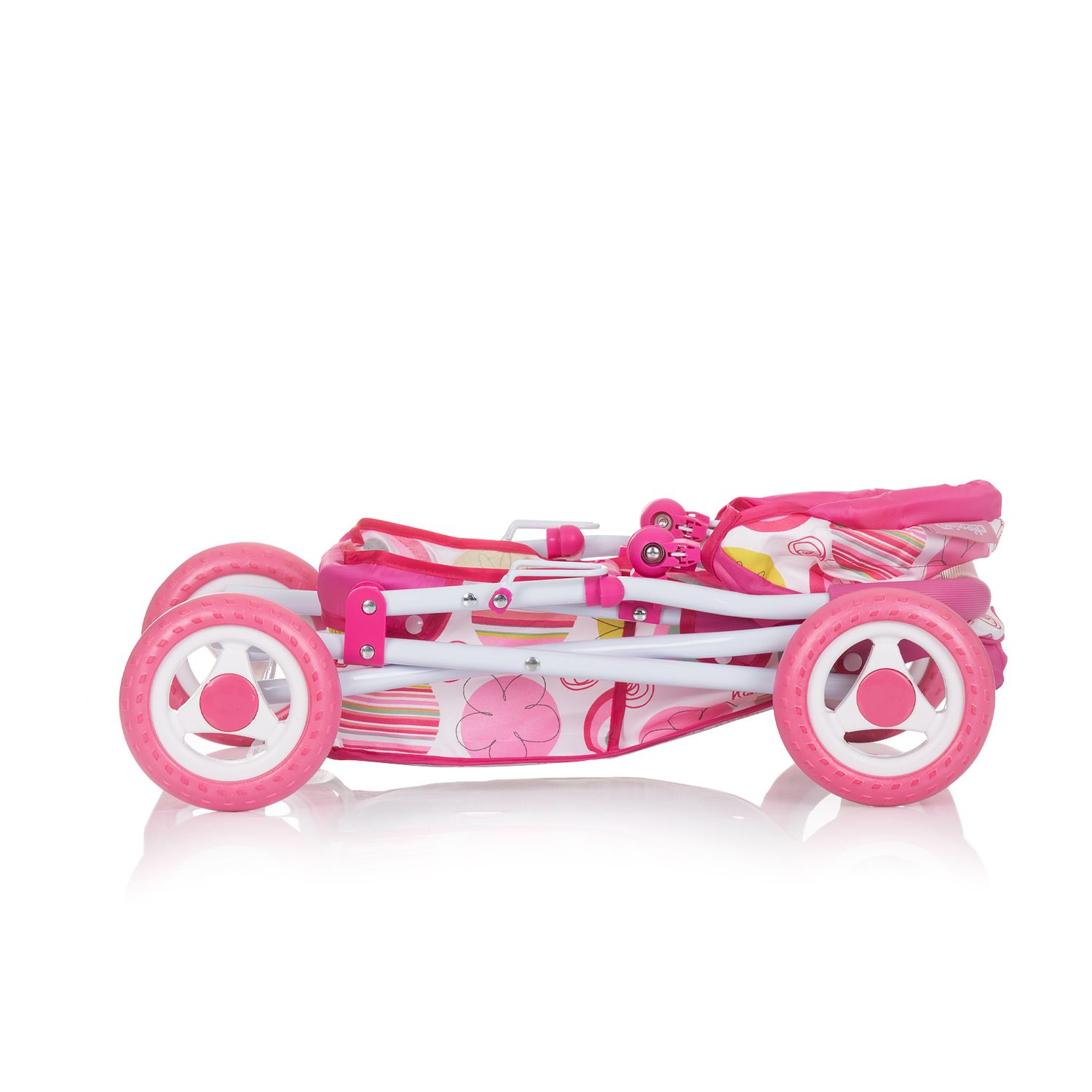 Chipolino Puppenwagen Emily Tasche, Sonnendach verstellbar, zusammenklappbar rosa pink