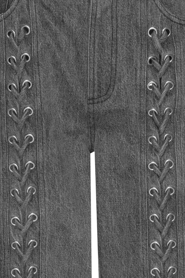 ROTATE Birger Christensen Denim Laced Leg Pants Black