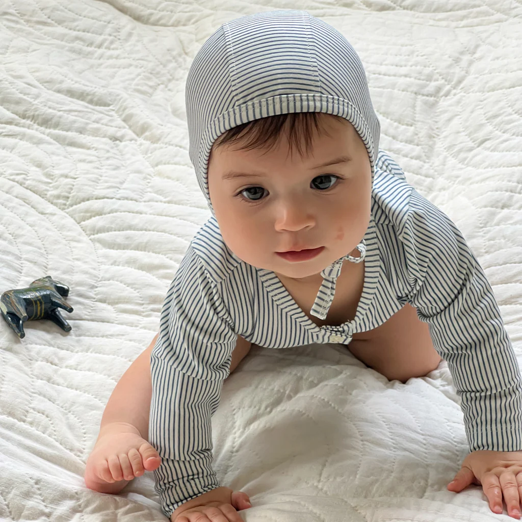 Langærmet Body William - GOTS - Classic Stripes Blue