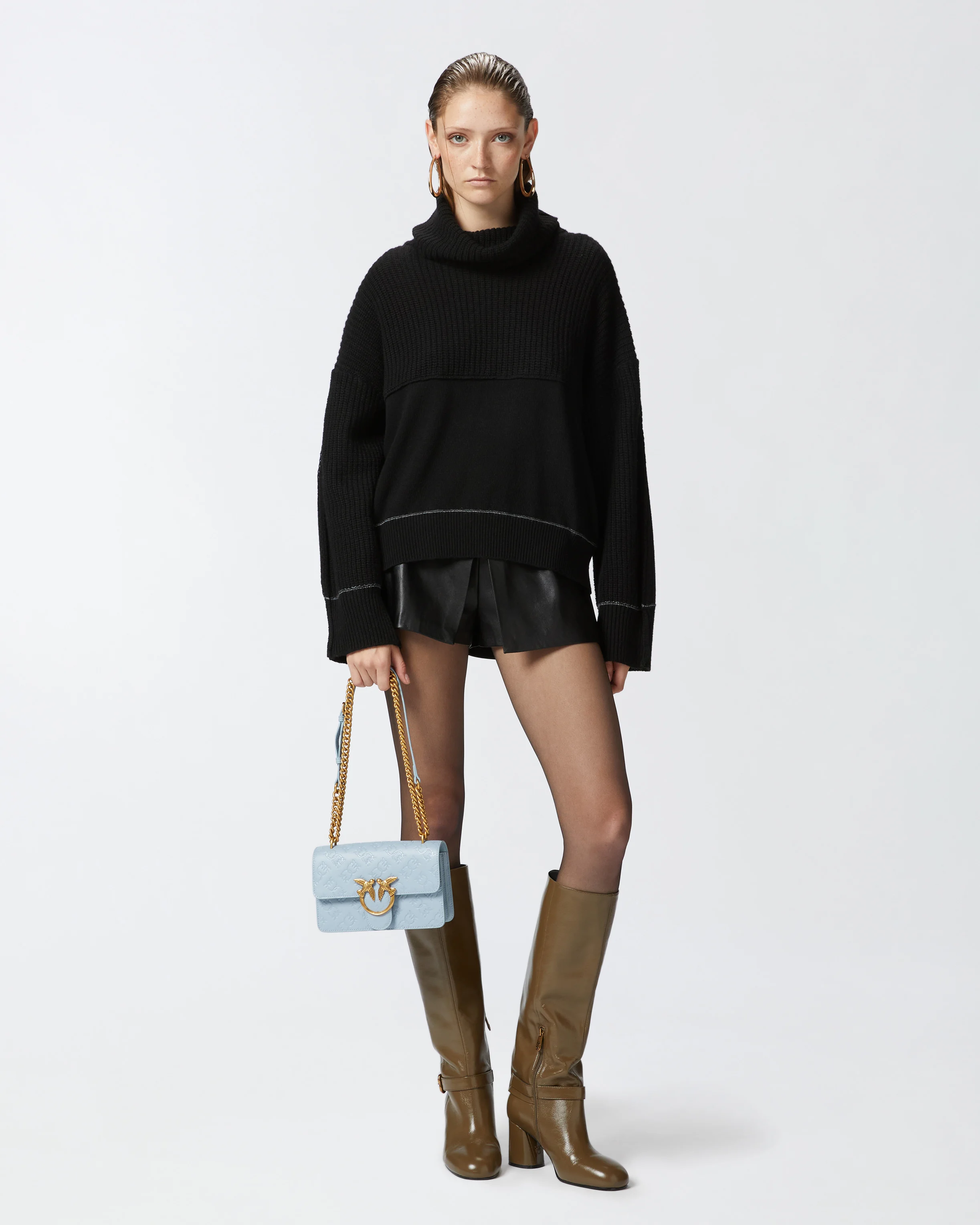 Pull à col roulé fin | Noir