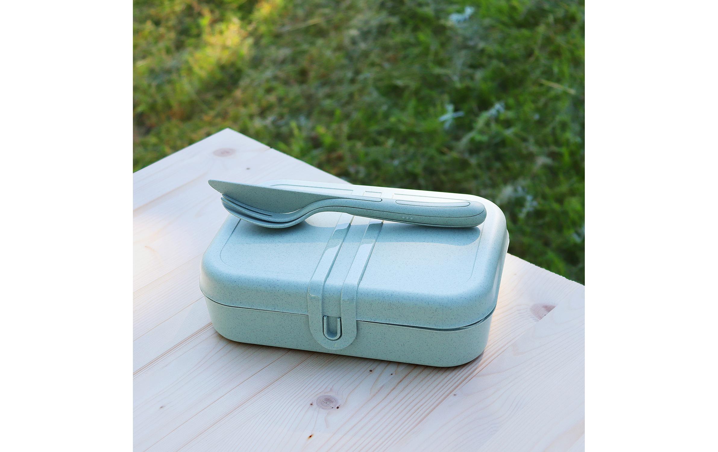 Besteck-Set to go Klikk 3-teilig, Leaf GreenWiederverwendbares Reisebesteck aus hochwertigem Kunststoff