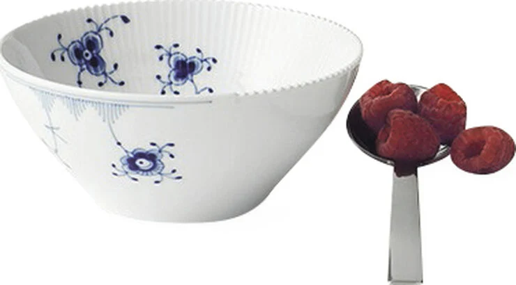 Royal Copenhagen Blå Elements 30 cl. skål Hvid, blå