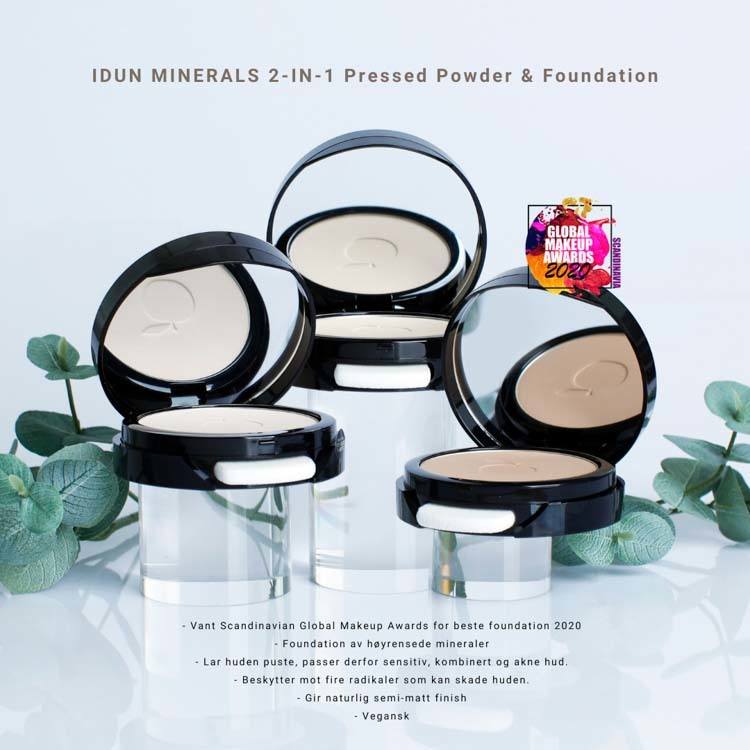 IDUN Minerals 2 in 1 Pressed Powder & Foundation Sarek 7,7g