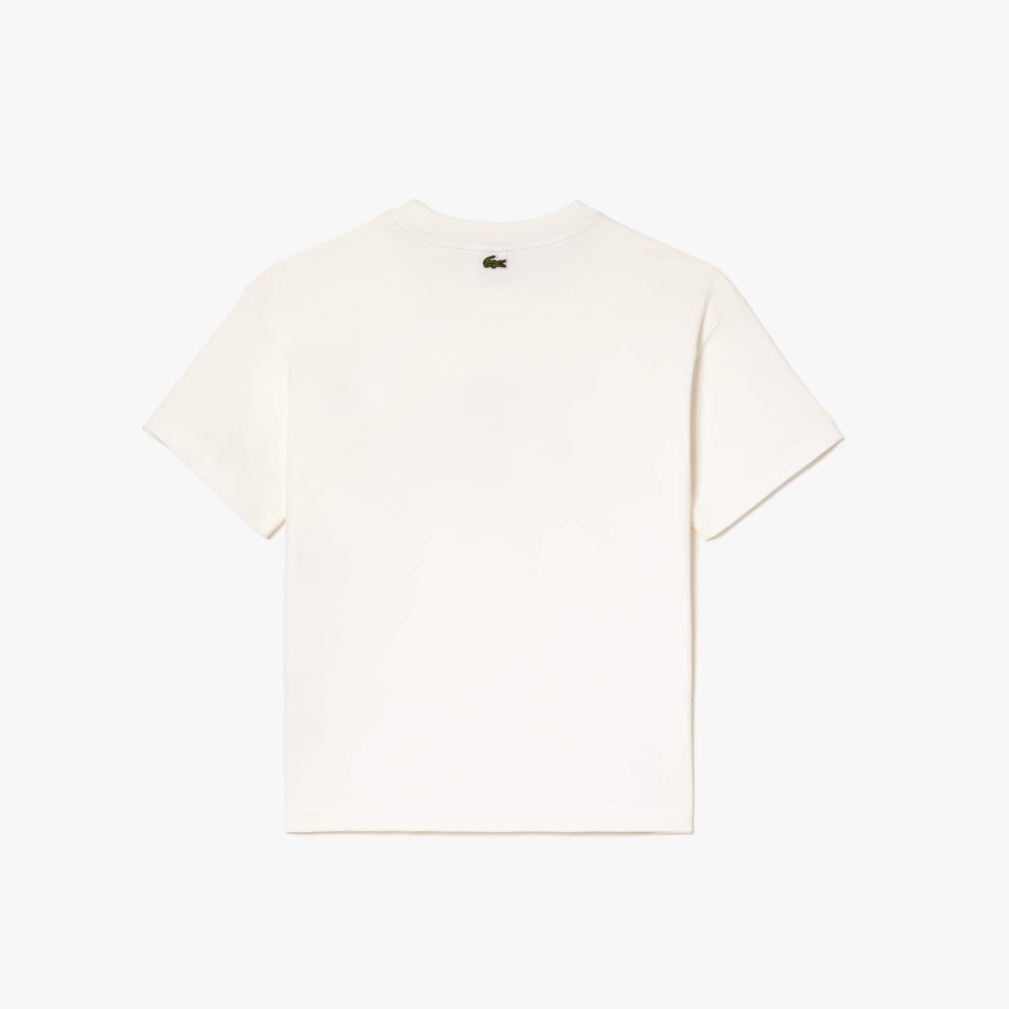 T-shirt avec imprimé graphique en coton T-Shirts & Chemises - Blanc - Lacoste - Enfant