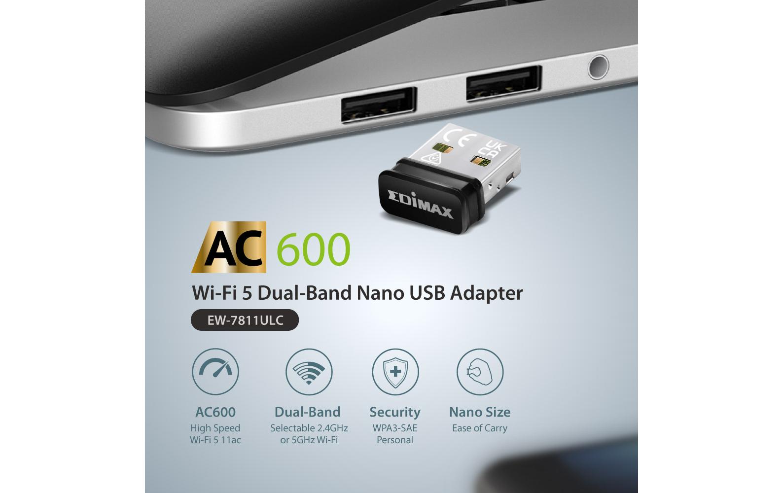 WLAN-N USB-Stick EW-7711ULCAC600 WLAN 5 Nano USB-Adapter