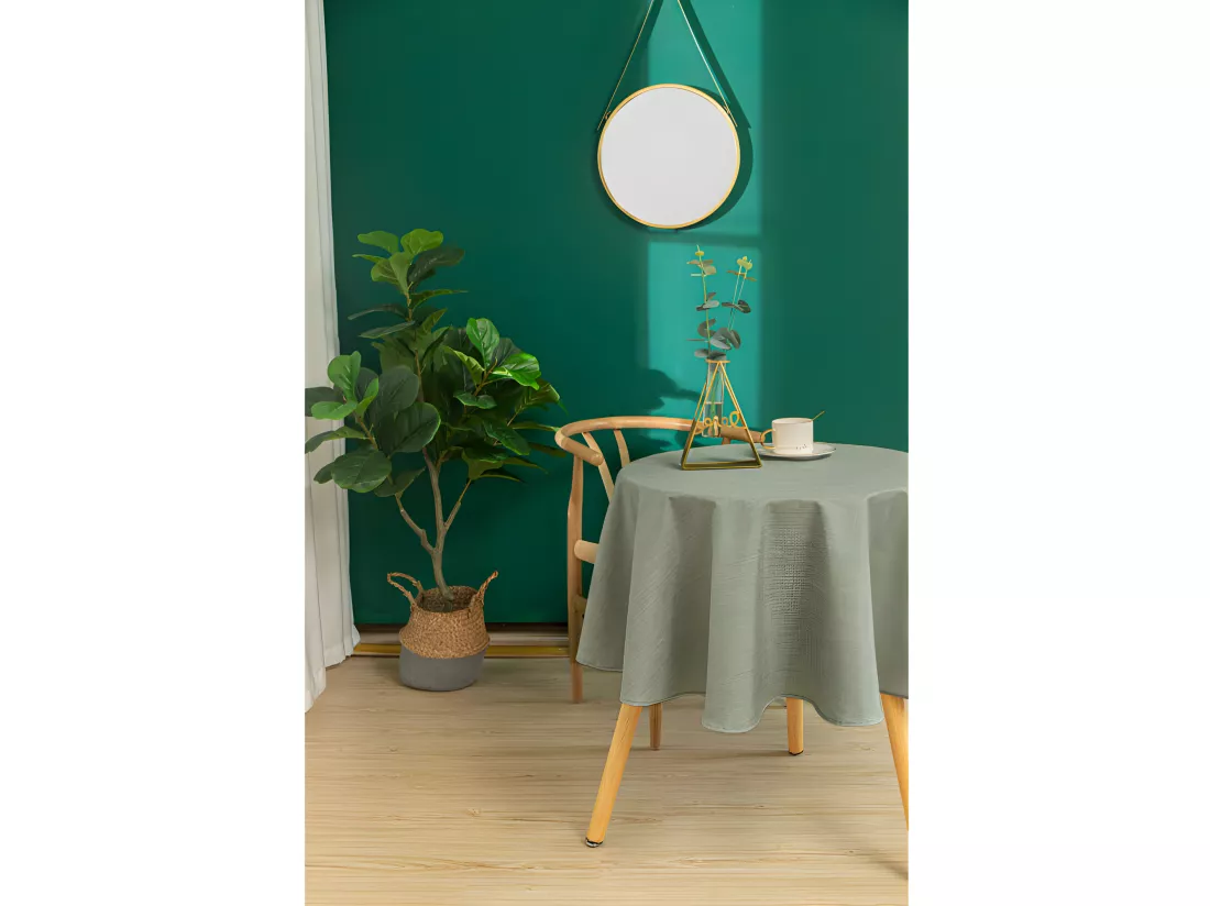 Nappe antitache unie perle ronde 160 cm