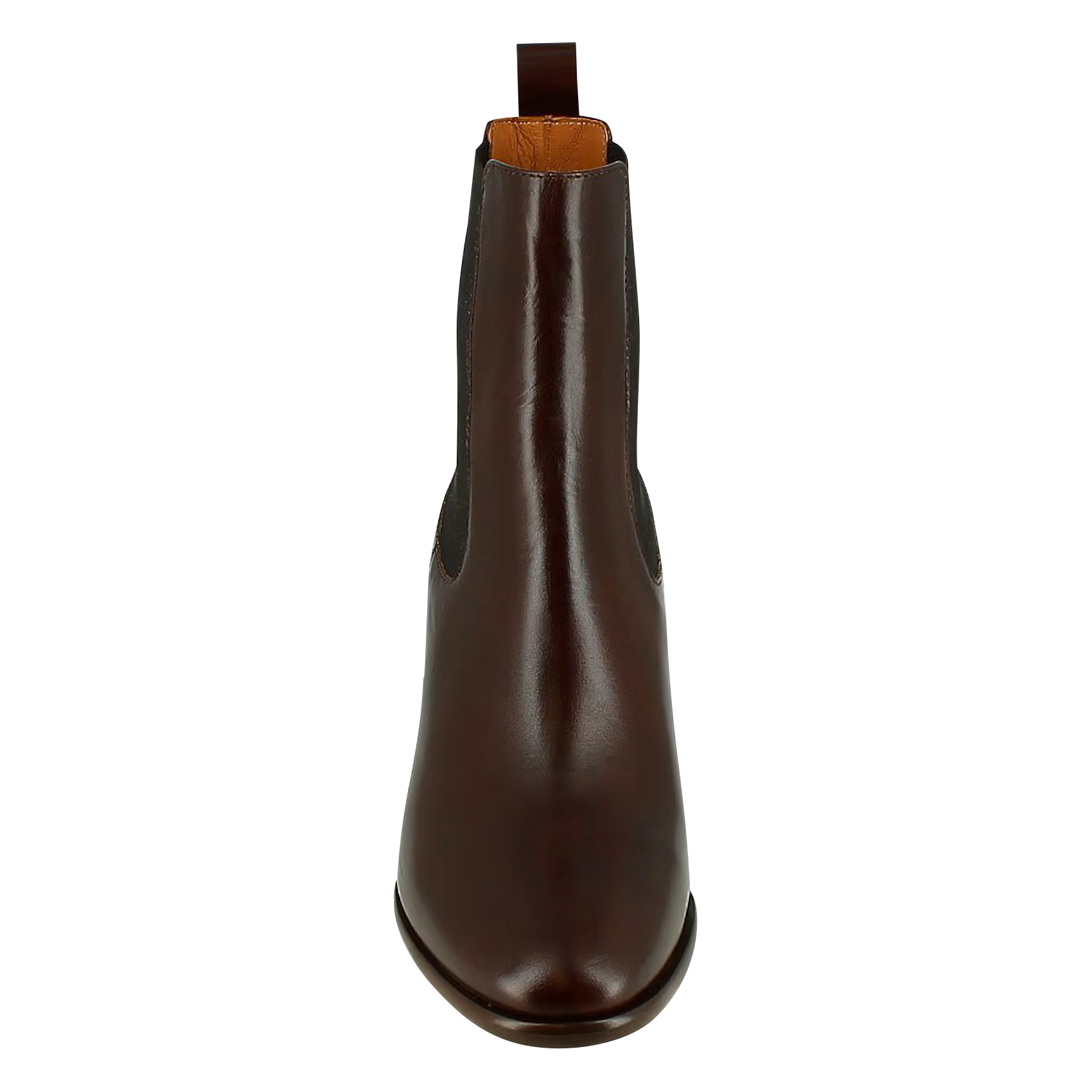 DEVIN - Bottines à talons et élastiques en cuir souple | Marron
