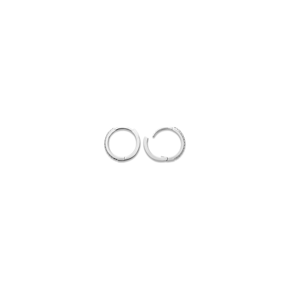 Créoles Brillaxis argent rhodié empierrées 10mm