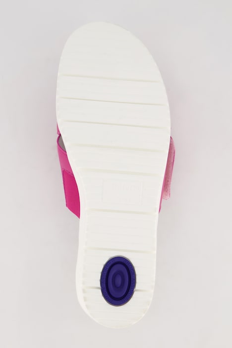 Vitaform Leder-Pantoletten, Klettriegel, Weite H