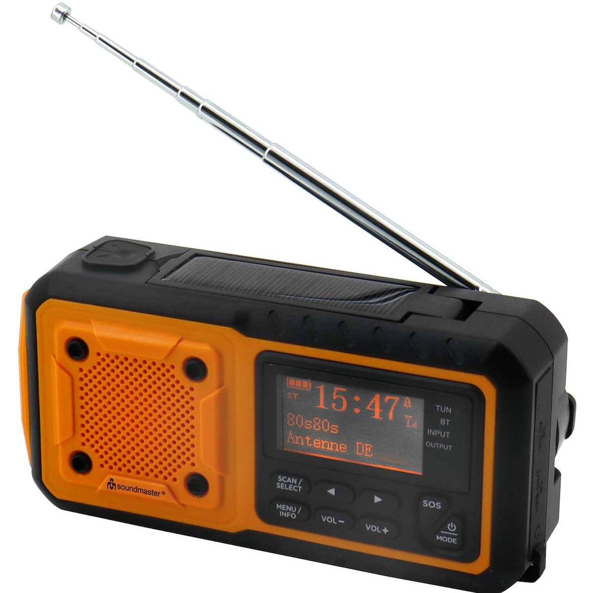 Digital vev-radio. LED-lampa, solpanel o BT