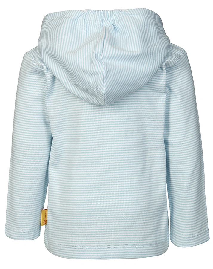 Kapuzenjacke BASIC geringelt in hellblau/weiß