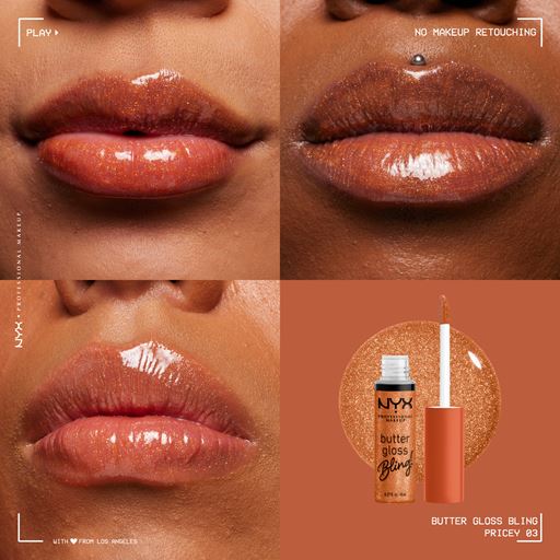 NYX Professional Makeup Butter Gloss Bling Lipgloss, 03 Pricey