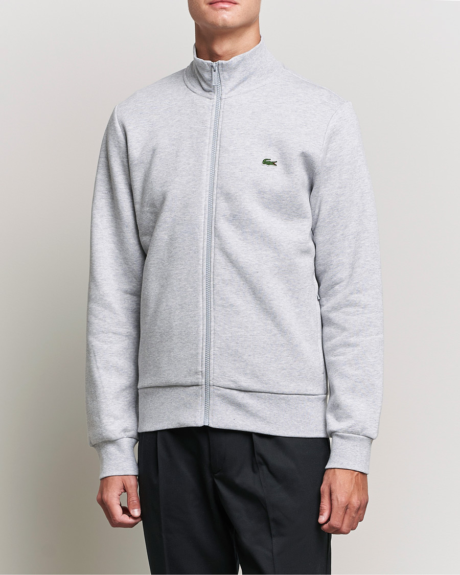 Lacoste Full Zip Sweater Silver Chine