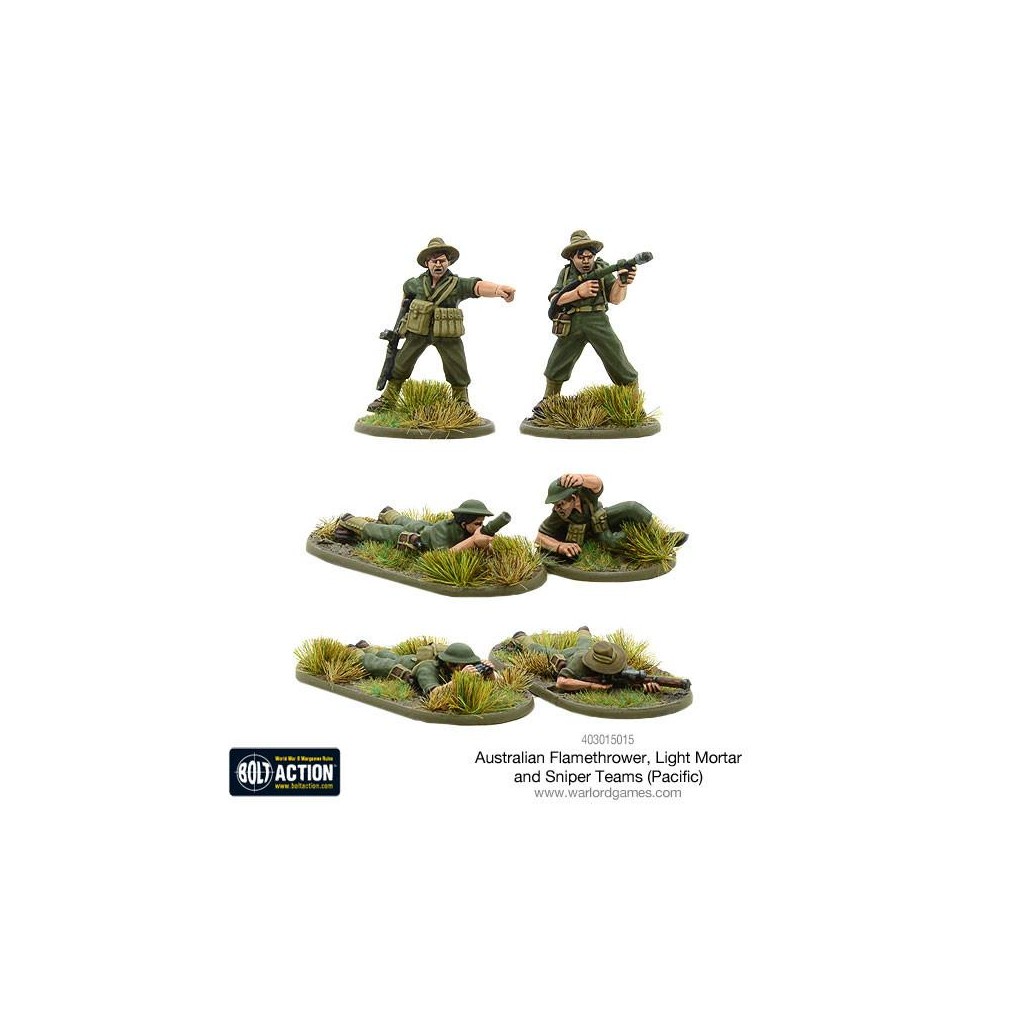 Bolt Action - Australian Flamethrower, Light Mortar and Sniper Teams (Pacific)