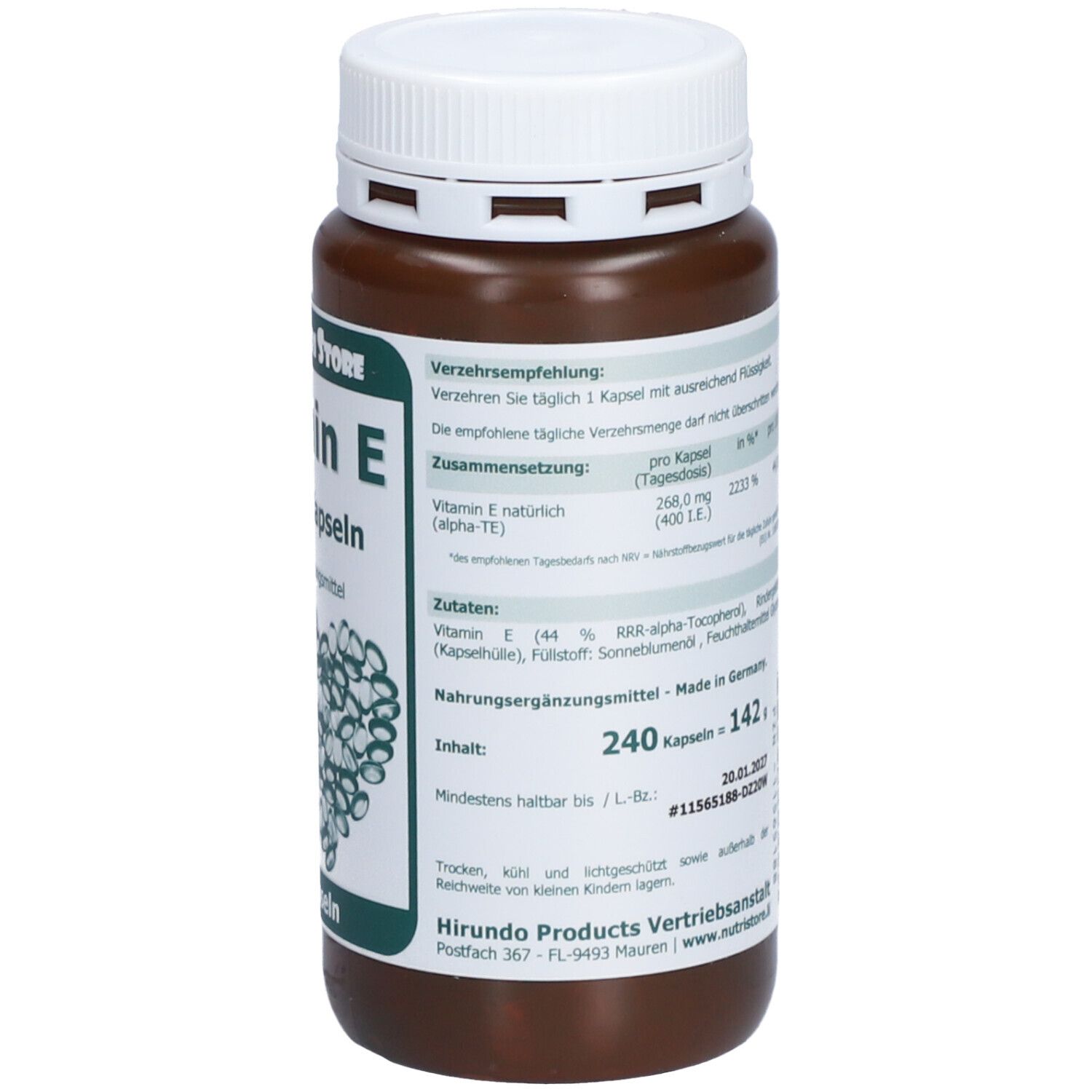 THE NUTRI STORE Vitamin E 400 I.E. Kapseln