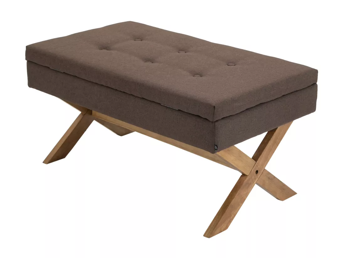 Banquette - Tissu & Bois - Marron - Namaro