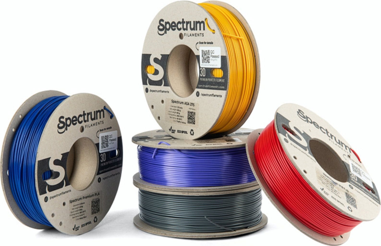 Spectrum  5er-Set Material Mix #1, 1,75 mm    Filamente auf ökologischen Pappspulen