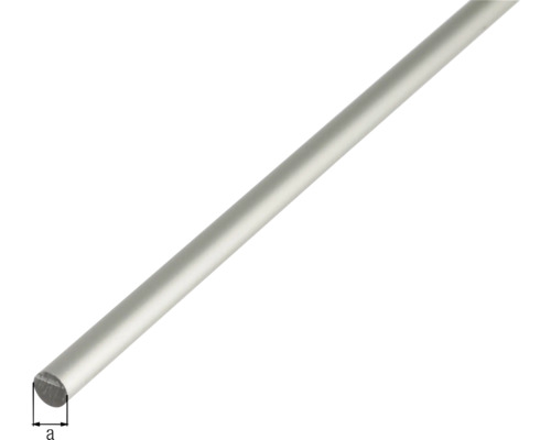 Ronde staaf, aluminium, zilver geanodiseerd, Ø 6 mm, 2 m