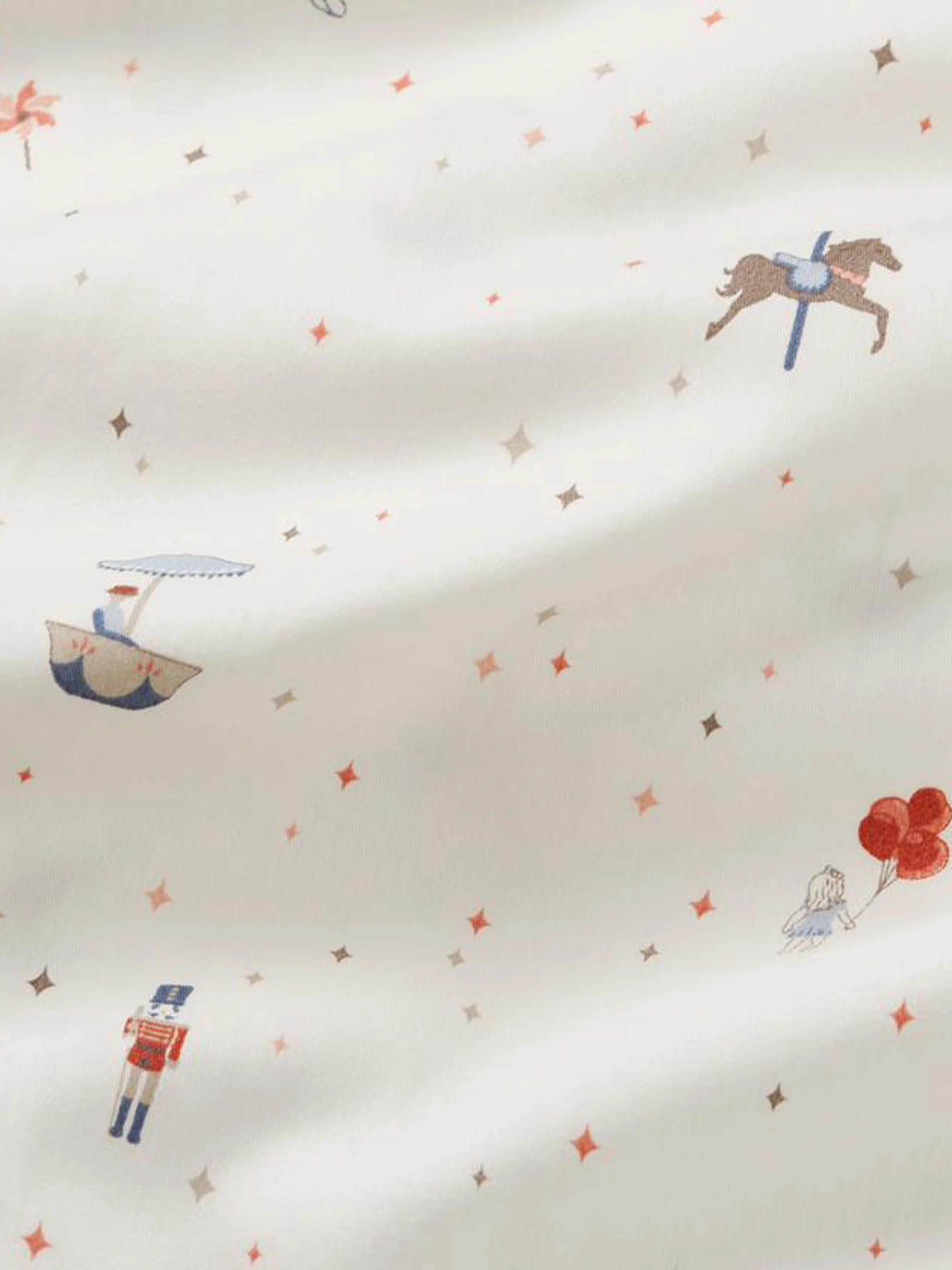 Babybedtextiel Carousel van katoensatijn