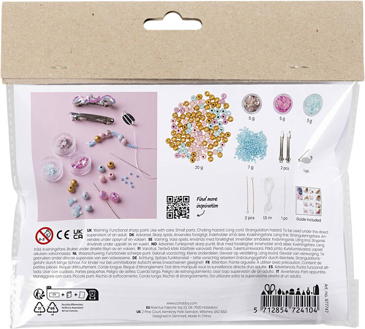 Creativ Company Mini DIY Kit Smykker, Halskæde, armbånd, spænder, broche