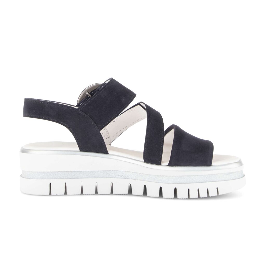 Sandale met plateauzool blauw