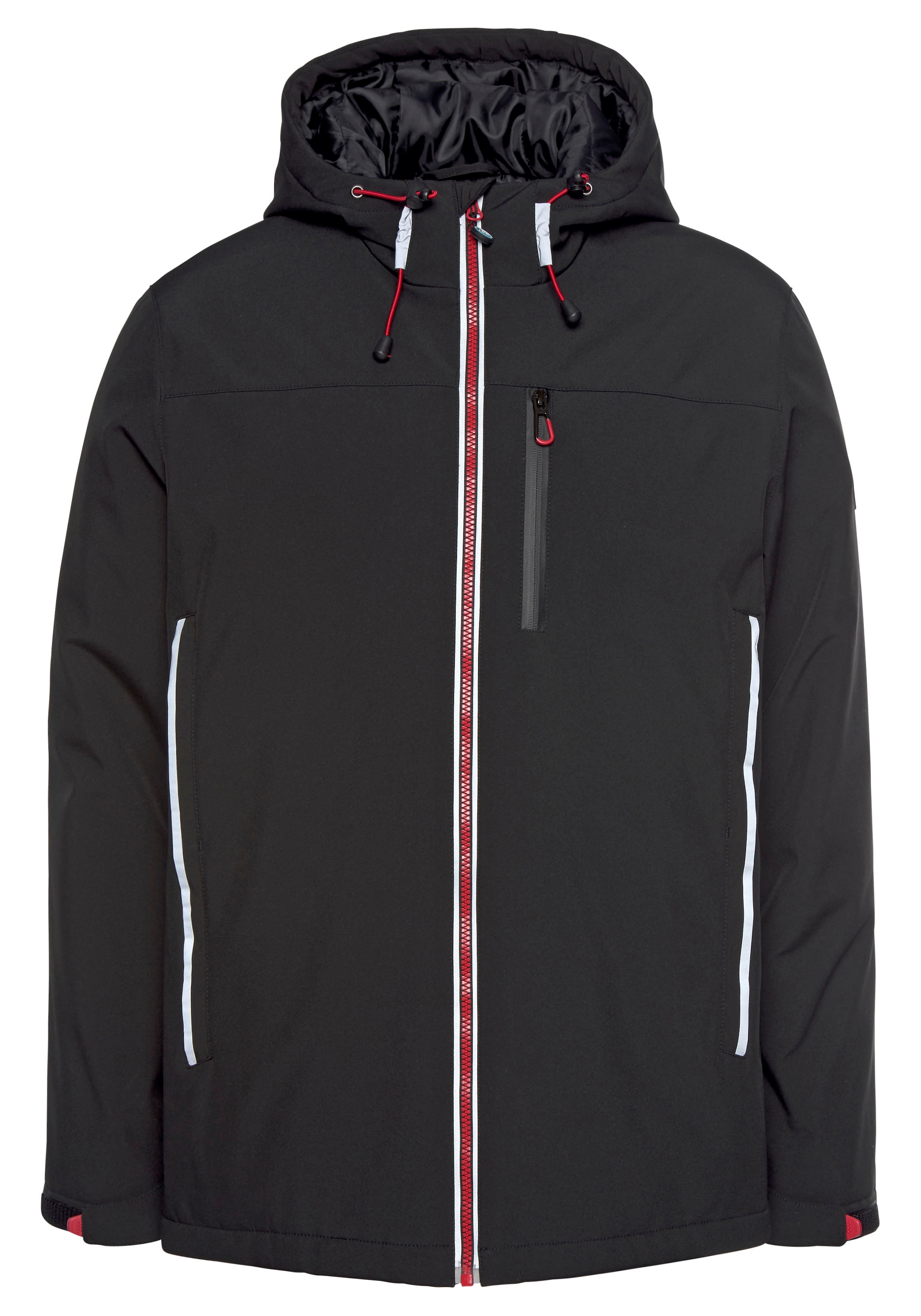 Polarino Winterjacke mit Kapuze für kalte Temperaturen,  aus Softshell,  mit Kapuze,  viele Taschen