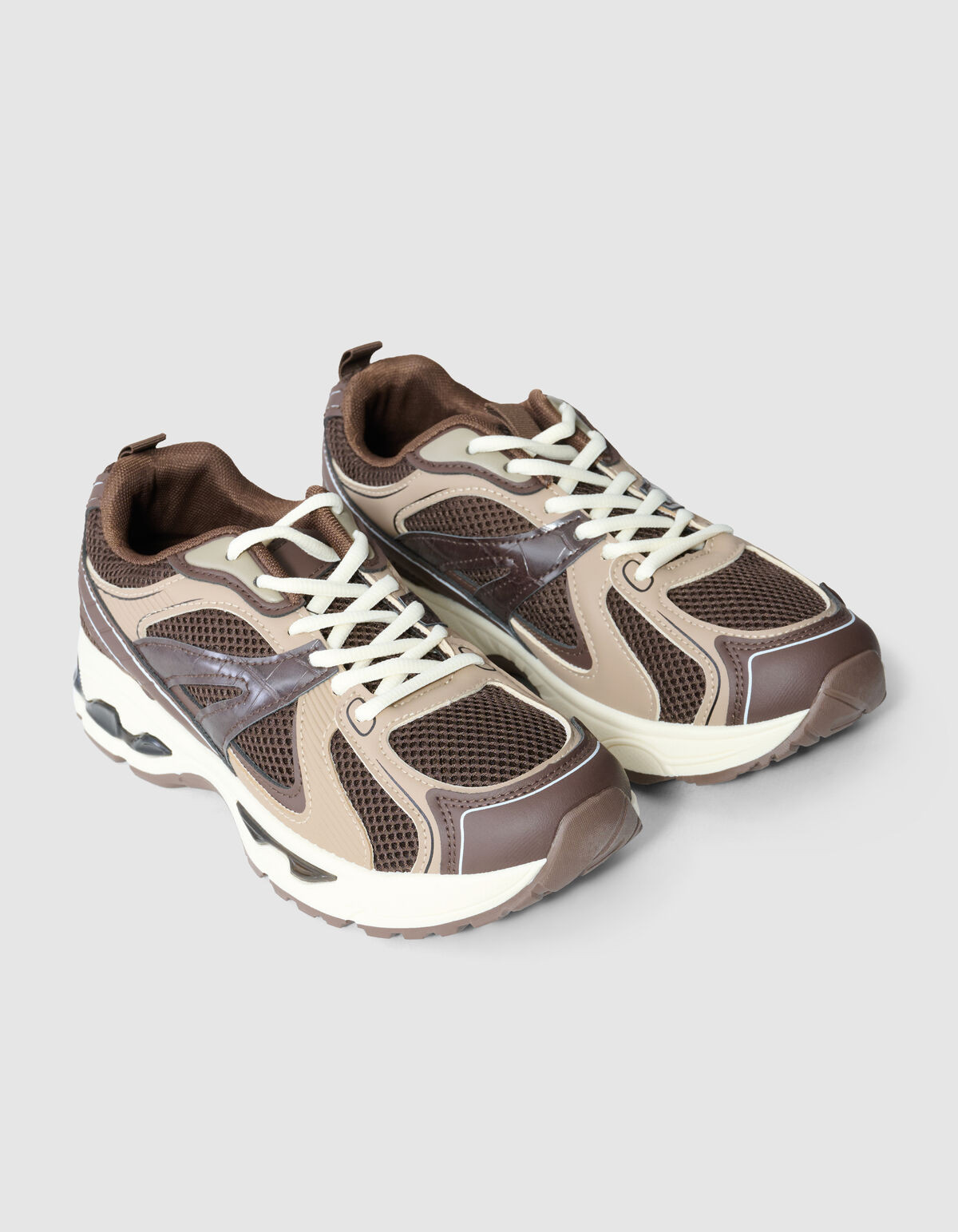 Mesh Sneaker Donkerbruin