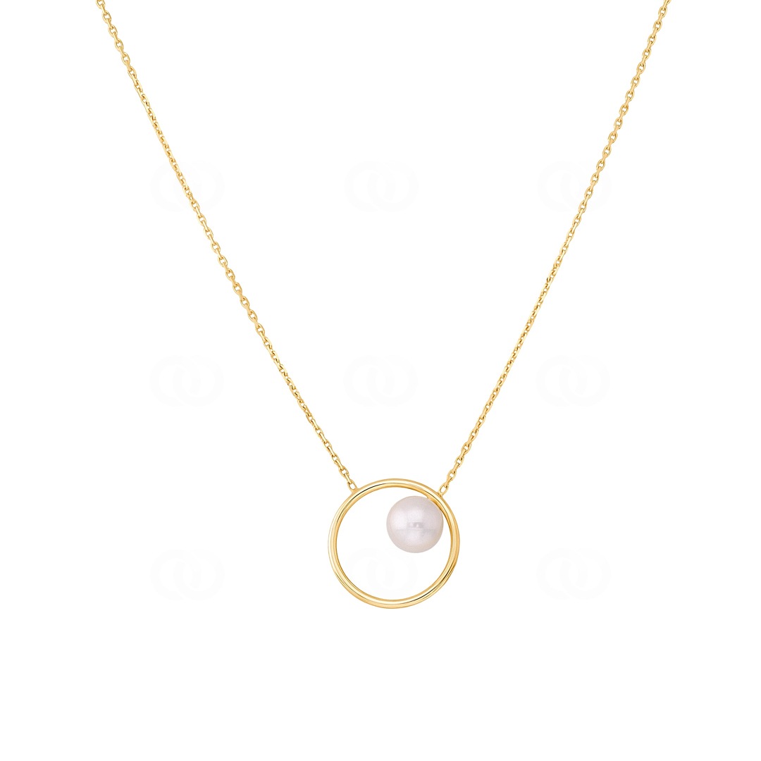 Collier 375/9 K Gelbgold mit Süsswasserzuchtperle 6.0mm