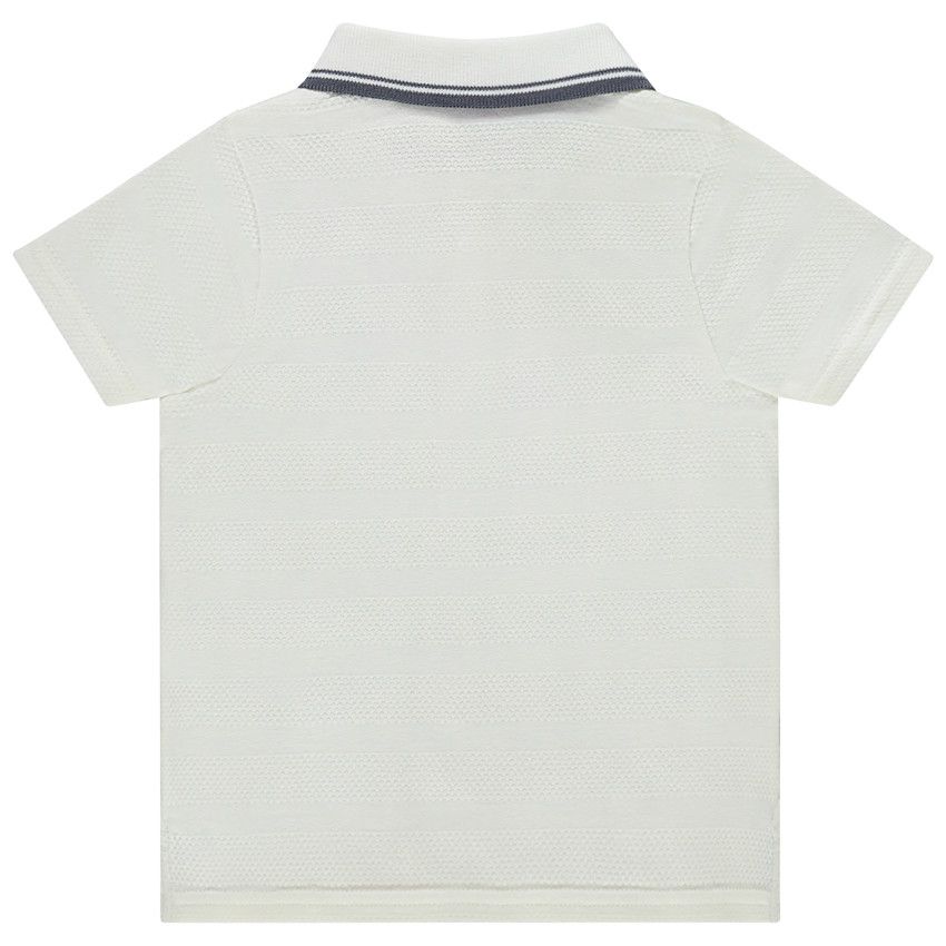 Polo manches courtes print fantaisie pour bébé garçon - Ecru