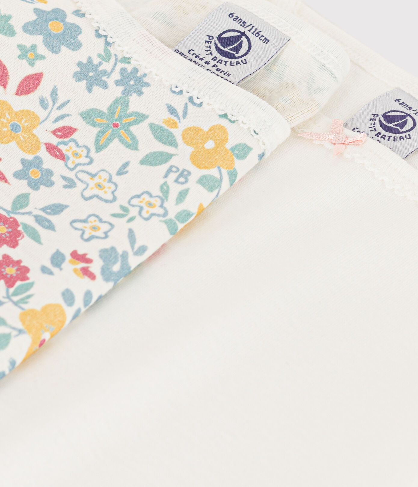 Lot de 2 chemises à bretelles fleurs en coton petite fille