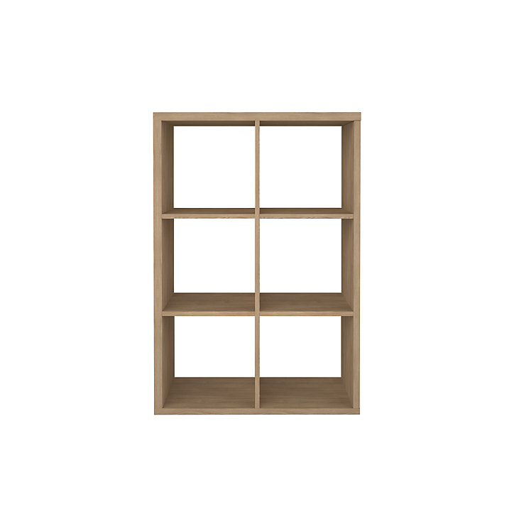 Étagère modulable 6 cubes GoodHome Mixxit effet chêne