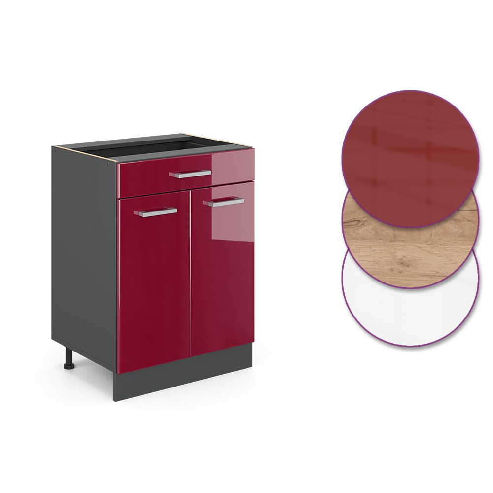 VICCO Küchenschrank Unterschrank Schubunterschrank 60 cm R-Line Anthrazit
