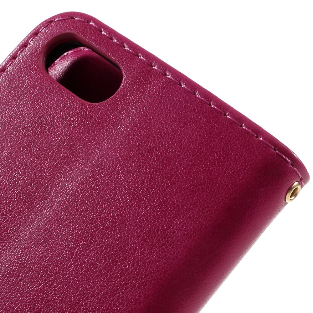 iPhone SE (2022/2020) / 8 / 7 Leder Tasche mit Kartenfach   Handschlaufe Butterfly Flowers - Pink