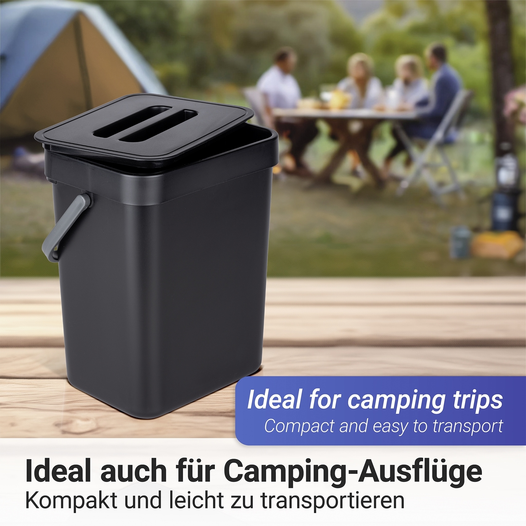 WENKO Mülleimer »Modell Tago« 1 Behälter Abfalleimer für die Küche zum Einhängen, mit Griff, 5 L